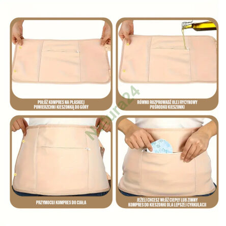 Zestaw do kompresów olejem rycynowym - 8 kompresów - 4