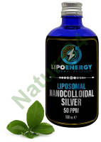 Liposomalne Srebro Nanokoloidalne 50 PPM 100 ml LipoEnergy w niebieskiej butelce