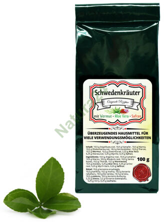 Zioła szwedzkie wg oryginalnej receptury z piołunem, aloesem i szafranem 100 g