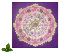 Mandala fioletowa - obraz energetyczny z kamieniami, ręcznie malowany 40x40 cm