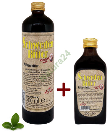 Zestaw Alk. Oryginalne zioła szwedzkie Nalewka 500ml+200ml