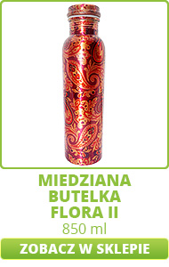 Miedziana Butelka do wody 850ml Flora II